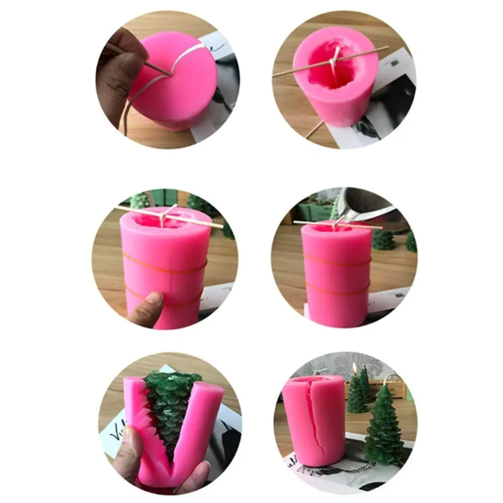 Силиконовая форма для свечей 3D Рождественская форма дерева для DIY свеча мыло новогодний Рождественский подарок для украшения торта инструмент для выпечки