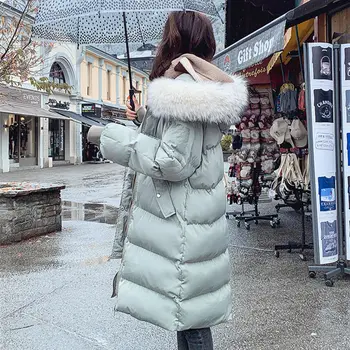 

New Fashion Woman Jacket Hooded Loose Mujer Chaqueta Thick Down Cotton Coat Female Streetwear Warm Winter Parkas Outerwear Q3211