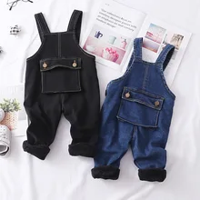 Детская одежда в Корейском стиле; зимние детские брюки на подтяжках; вельветовые детские джинсы для малышей от 0 до 3 лет; стиль