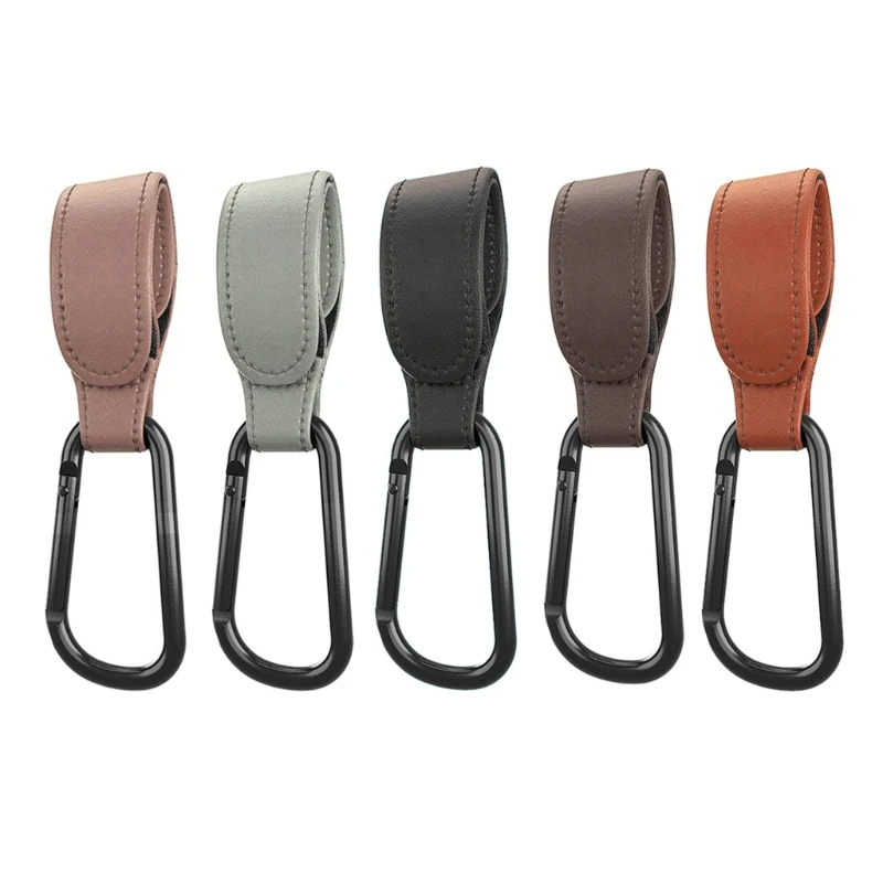 baby stroller accessories set 1/2pcs Portable PU Leather Baby Stroller Hook Hanger Velcros Pram Hook Carabiner Cart Organizer Clip for Stroller Accessories baby stroller handle cover