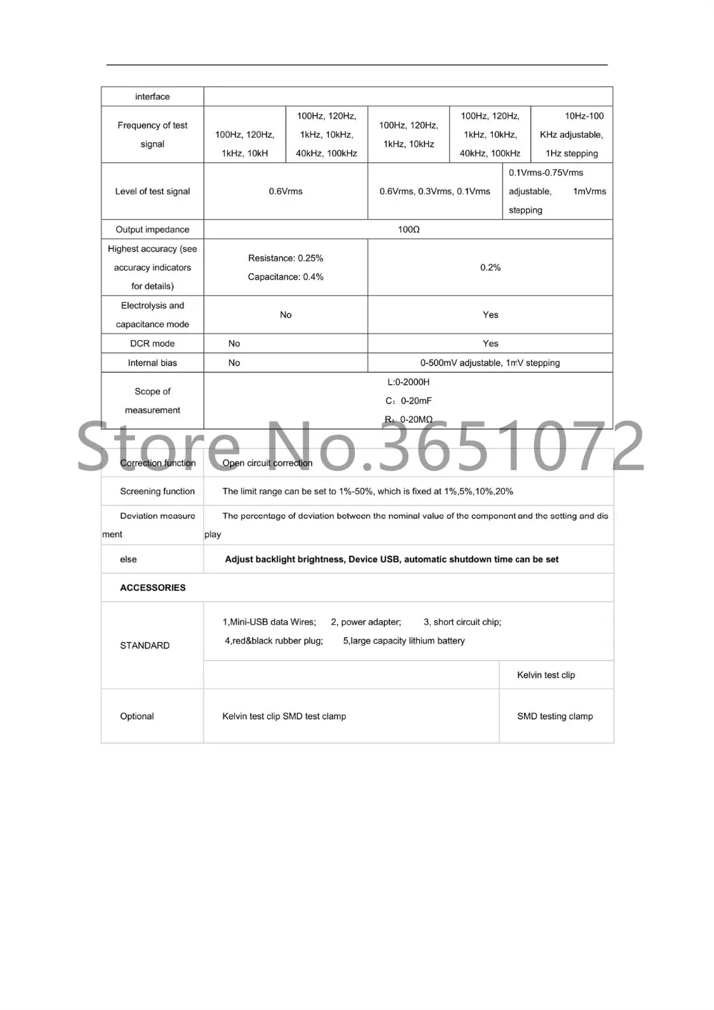 ET430/ET430B/ET431/ET432/ET433 Portable LCR Meter Handheld RLC Meter