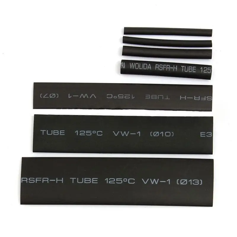 127Pcs Black Glue Weatherproof Heat Shrink Sleeving Tubing Tube Assortment Kit Promotion
