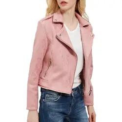 2021 New Autumn Winter Women Vintage Faux Soft Suede Leather Jackets Lady Elegant High Quality Slim Fit Matte Coats Streetwear