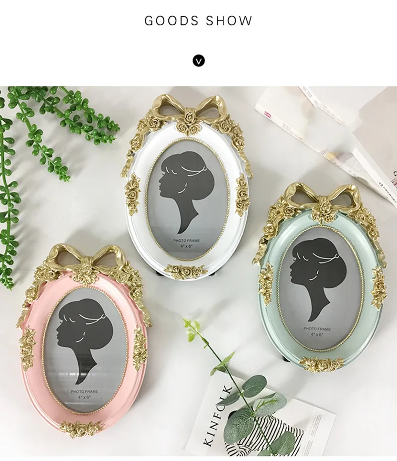 uropean Retro Home Photo Studio Craft Gift Ornaments Wall 6 Inch Wedding Frame Resin Creative Photo Frame