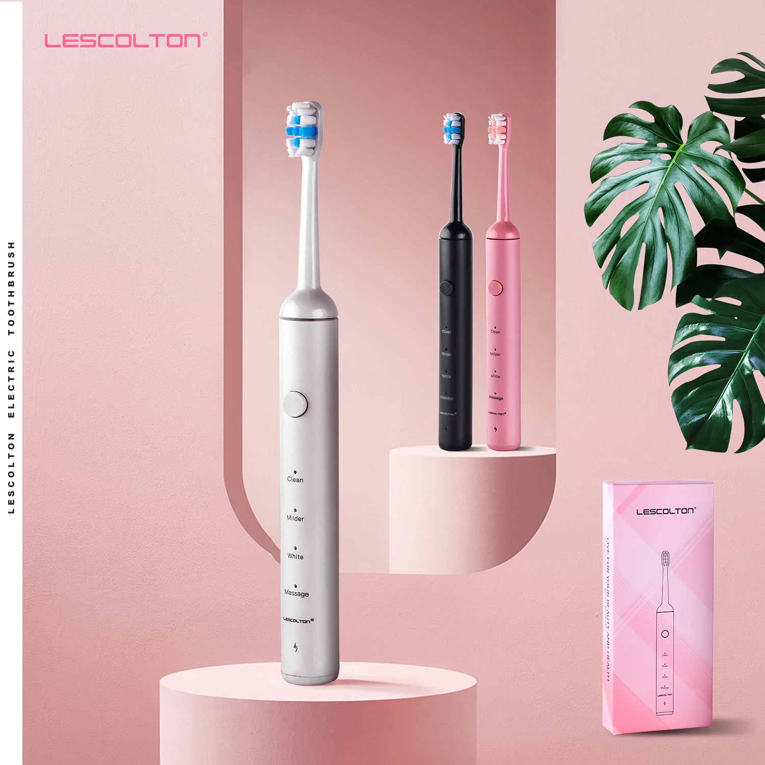 LESCOLTON Electric Toothbrushes Sonic USB Rechargeable Toothbrush IPX7 Waterproof Travel
