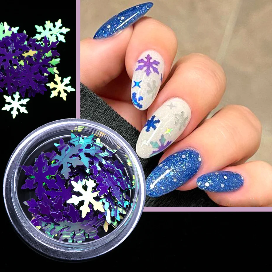 Mirror Iridescent Nail Art Sequins Holographic Mixed Hexagon Chunky Nail  Glitter Powder Flakes Sparkly Spangles Manicure LAGB