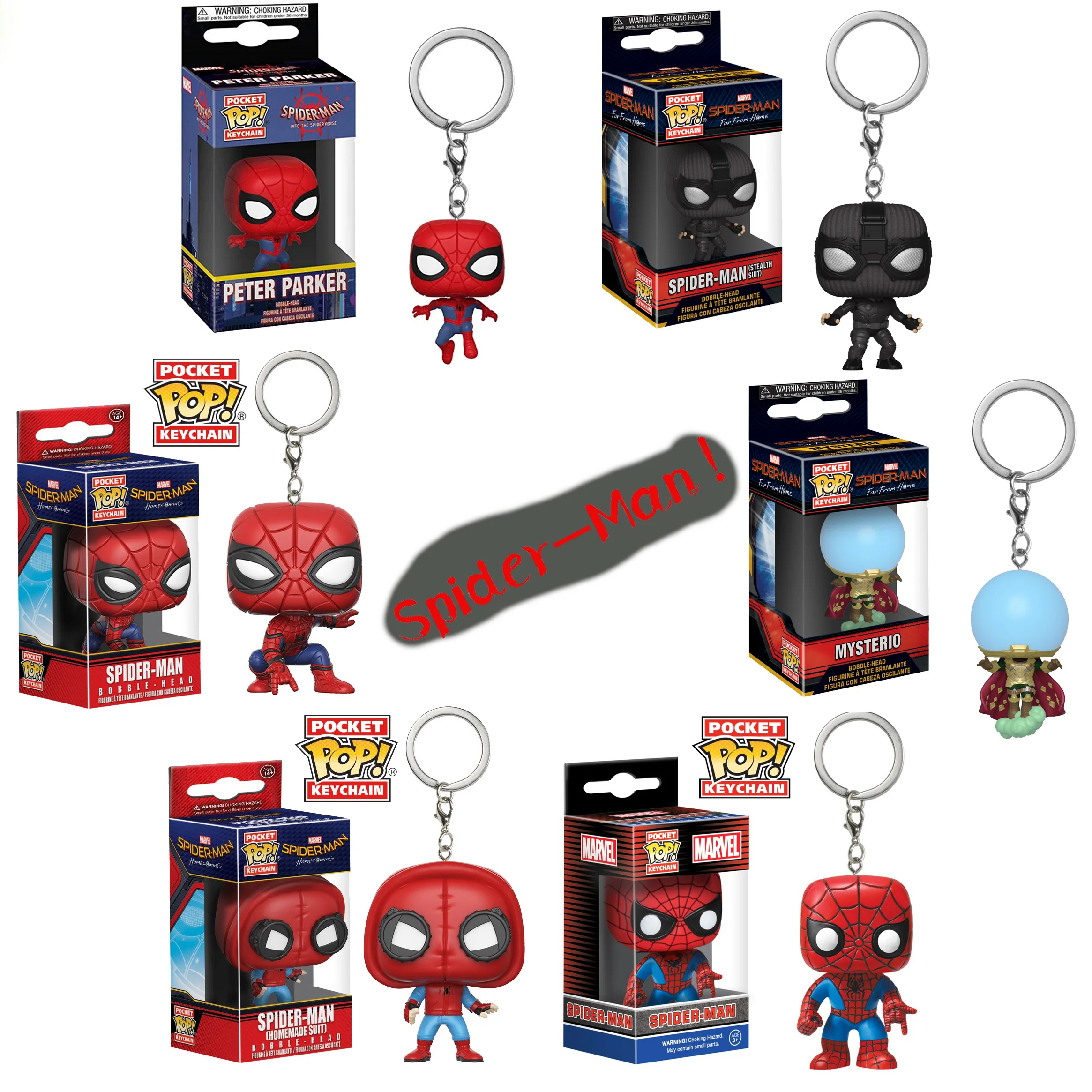 spiderman pop keychain