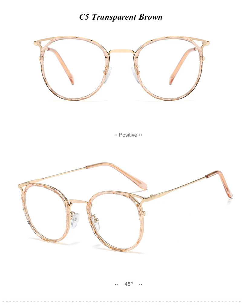 mimiyou TR90 Alloy Round Glasses Frame Women Grace Lady Retro Optical Eyewear Men Eyeglasses Frame Clear UV400 Brand Designer