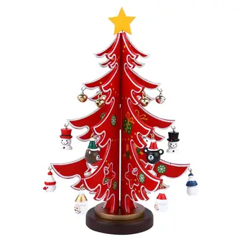 

1Pc Christmas Tree Adornment Creative Practical Desktop Ornament Festive Prop Wooden Christmas Tree for Office Store