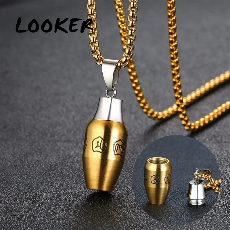 LOOKER из нержавеющей стали шесть слов пословицы бутылка кулон ожерелье для мужчин