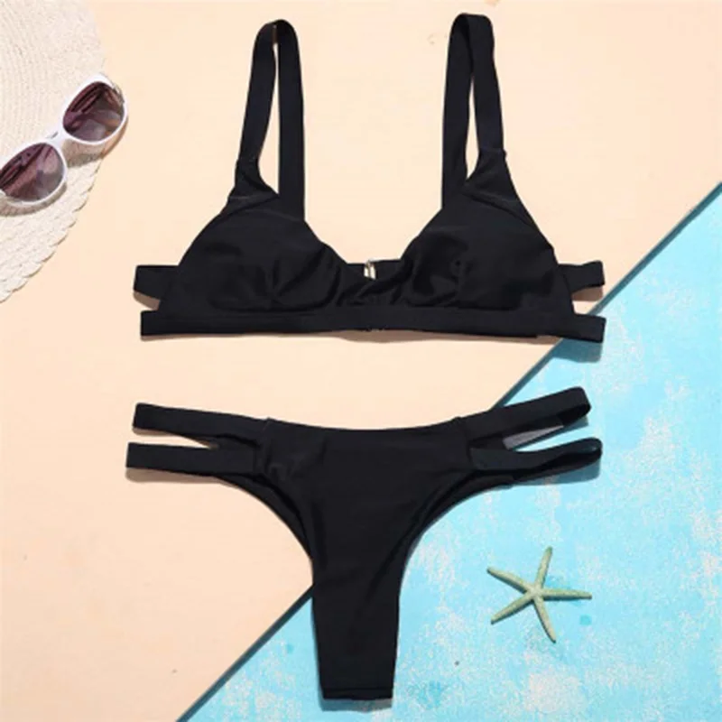 

2020 Bikini Set Sexy Swimwear Women Solid Swimsuit Beachwear Thong Bathing Suit Swimming Suit Summer