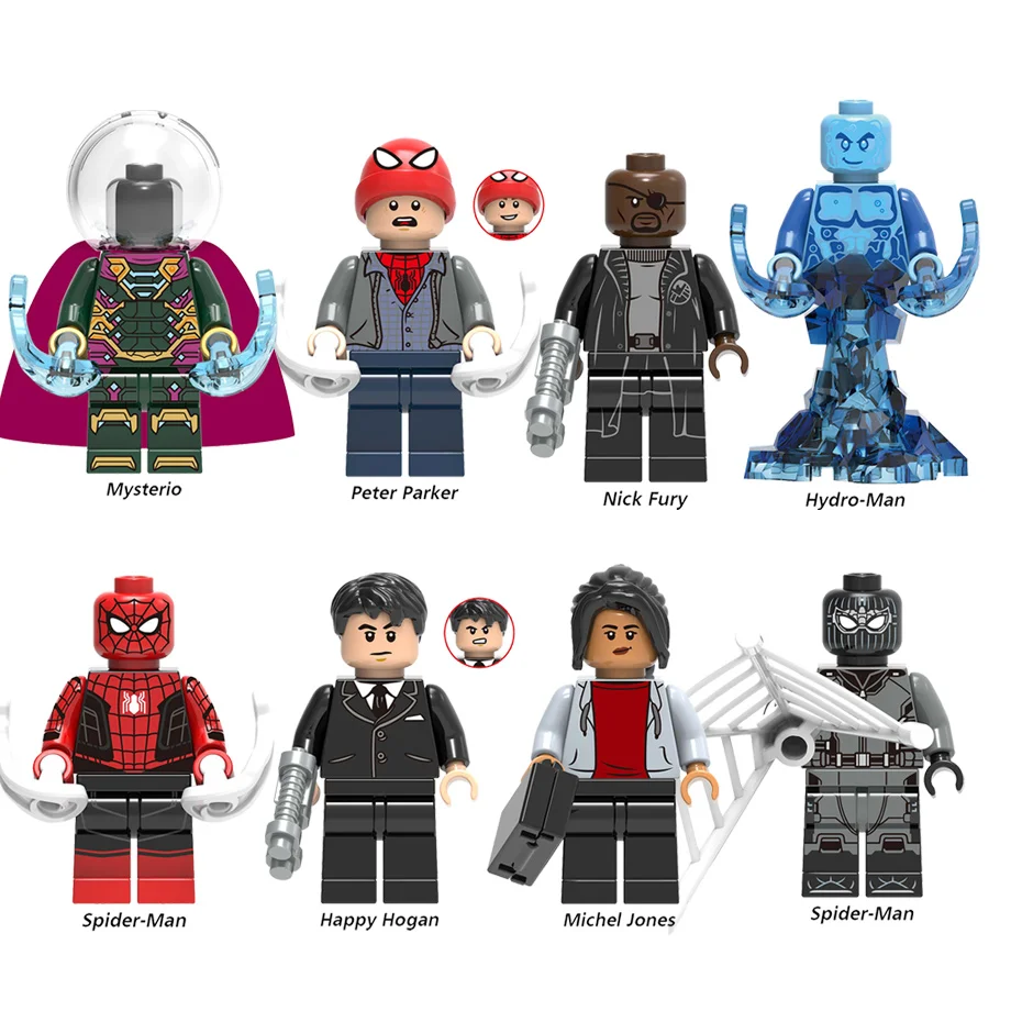 

SpiderMan Far From Home Mysterio Michel Jones Peter Parker Spider Man Iron Man Building Blocks Toys For Children Legoing