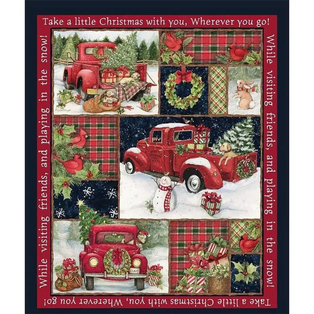 

2019 High Quality Fun 36x44 Panel Snowman Gifts Snow Cotton Fabric Pumpkin Car Pattern Gift