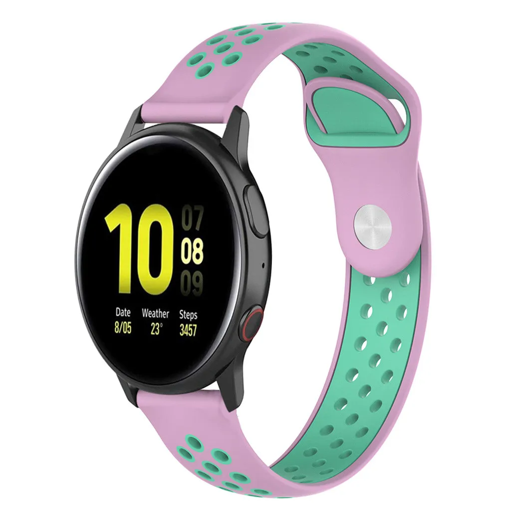 Ouhaobin силиконовый ремешок для samsung Galaxy Watch Active 2 40 мм/44 мм дышащий спортивный браслет 20 мм 1011#2