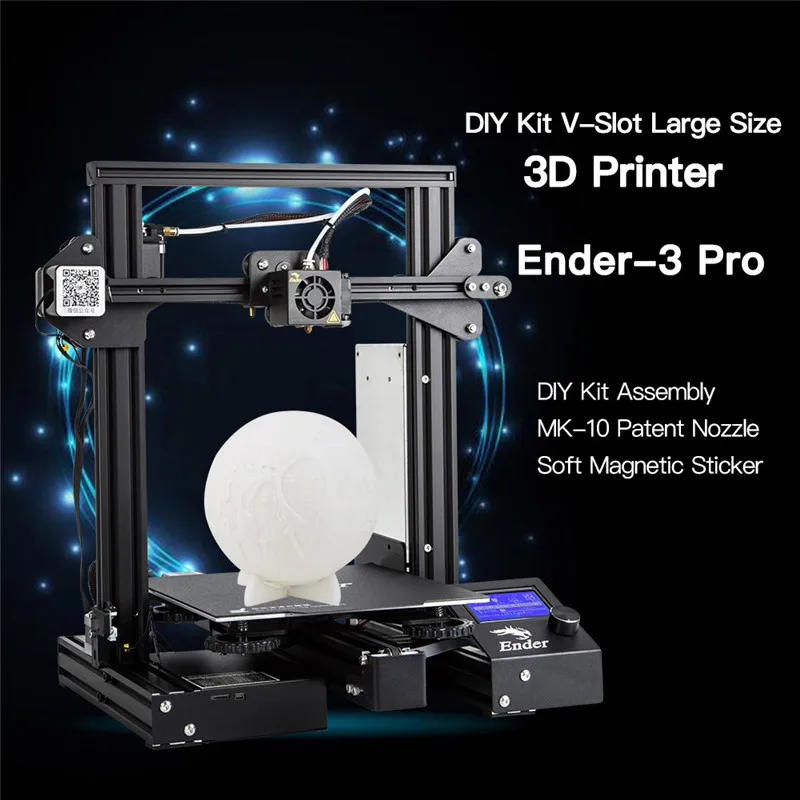 CREALITY Ender-3/3X/3Pro с 3 насадками/2PLA/силиконовый 3D v-слот Prusa l3 Новая мода DIY KIT принтер