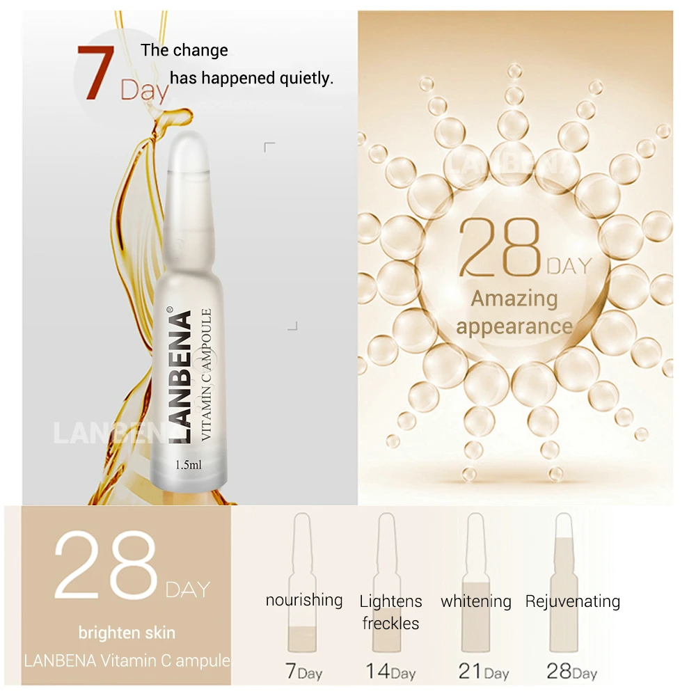 LANBENA Vitamin C Whitening Facial Serum Collagen Skin Care Face Cream Moisturizing Anti-Aging Sheet Mask Essence Remove Freckle LANBENA Vitamin C Whitening Facial Serum Collagen Skin Care Face Cream Moisturizing Anti-Aging Sheet Mask Essence Remove Freckle