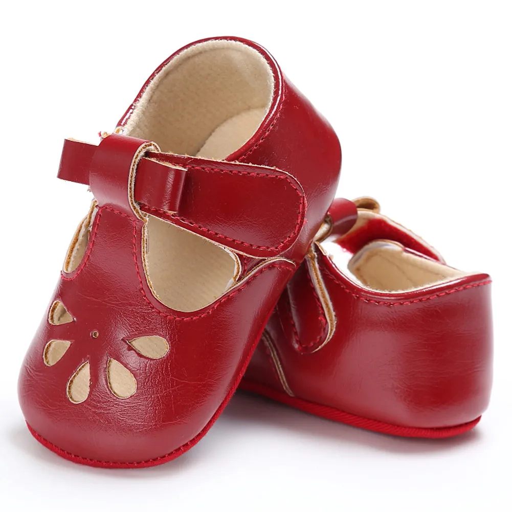 Для девочек дошкольного возраста, для тех, кто только начинает ходить, прекрасная одежда для новорожденных и маленьких девочек, наряды для маленьких принцесс детская кроватка, туфли, ползунки кроссовки Обувь с прорезями - Цвет: Красный