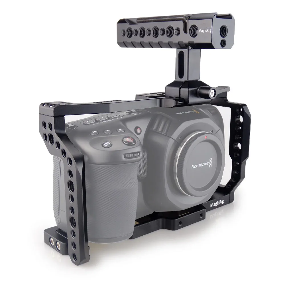 MAGICRIG BMPCC 4K клетка с ручка NATO для карманных видеокамер Blackmagic Кино Камера BMPCC 4K для крепления микрофона монитора светодиодной вспышкой