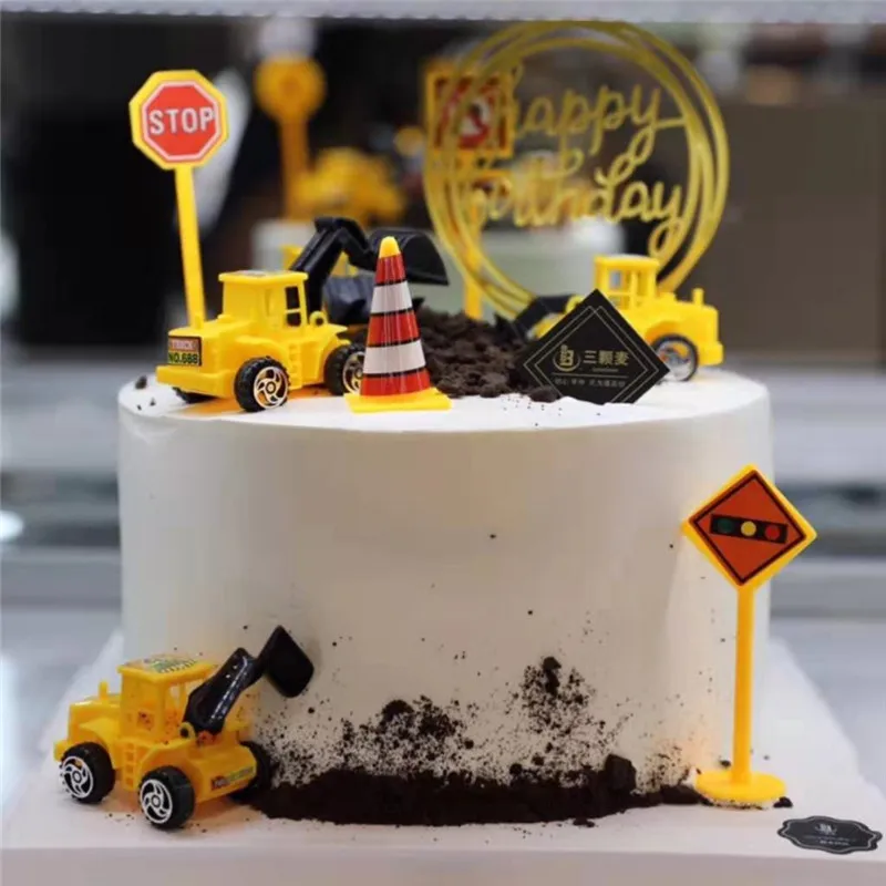 Cakelove 6 шт./компл. Кекс с фигуркой экскаватора торт Топпер счастливый декор для именинного торта для детей день рождения украшения Детские подарки игрушки