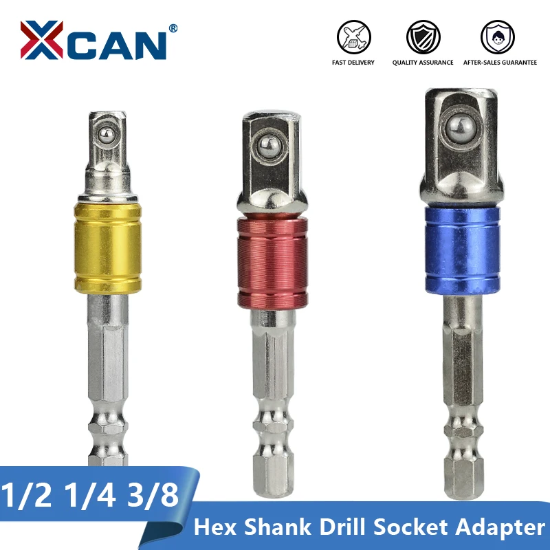 XCAN адаптер для сверла 3 шт. шестигранный хвостовик 1/4 &quot3/8&quot 1/2 &quotсверла