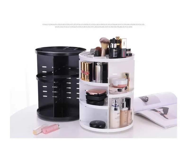 360-degree Rotating Makeup Organizer Box Brush Cosmetic Holder Jewelry Organizer Case Jewelry Makeup Storage Box Holder Shelf