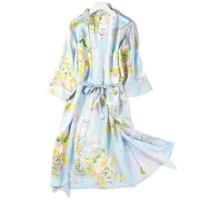 Пижамы сексуальное женское белье из натурального шелка халат платье ночная рубашка кимоно Camisón одежда для сна шелковая ночная рубашка