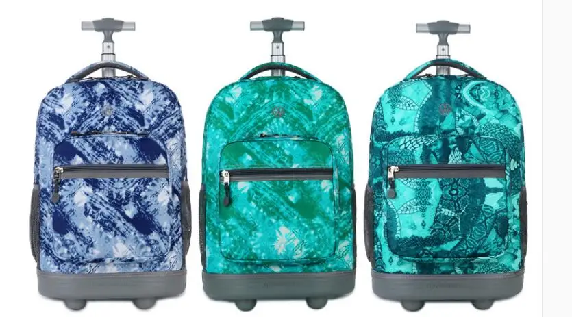 18 дюймов колесиках рюкзак для детей школьного рюкзака на колесах Тележка Школьные рюкзаки сумки для подростков детская школьная прокатки рюкзак
