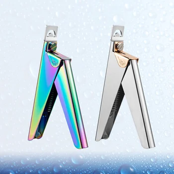 

2pcs Stainless Steel Nail Clipper Color Titanium Nail Cutter U-Shaped Nail Trimming Forceps (Silver + Color Titanium)