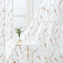 

Floral Embroidered Tulle Curtains for the Living Room Bedroom Sheer Voile Curtains for Kitchen Window Treatment Drapes