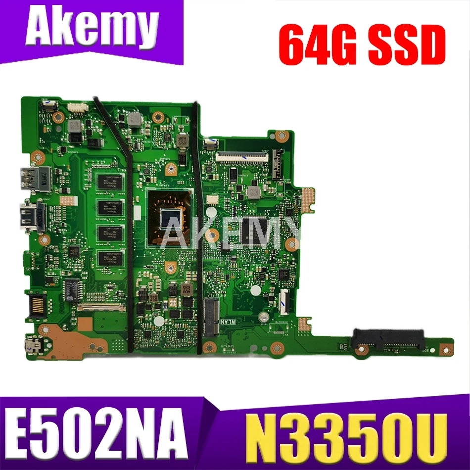 Новая материнская плата E502NA 2 ГБ RAM / N3350U с 64G-SSD для ASUS E502N E402N E402NA Laotop | Компьютеры и