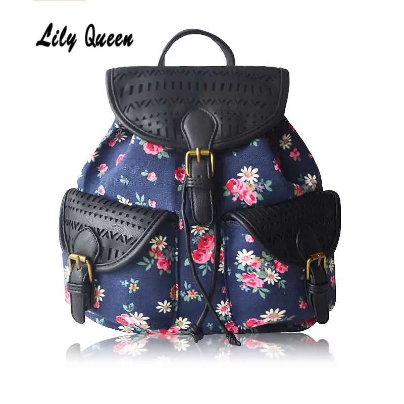 backpack with drawstring and flap