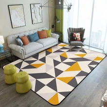 Скандинавский геометрический Коврик Гостиная простой современный Настольный коврик для чая сетка Красная Ins ветер спальня покрыта withbedsitecarpetпрямоугольный