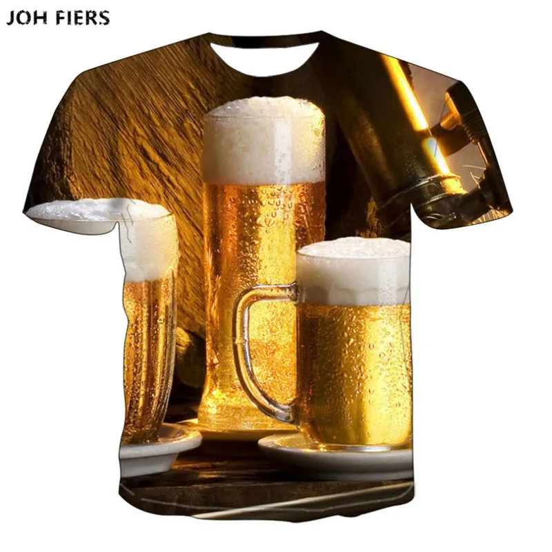 

funny t shirts Summer 2019 men's clothing brand o-neck clock jacket beer short-sleeved 3d t shirt digital printing T-shirt 6XL