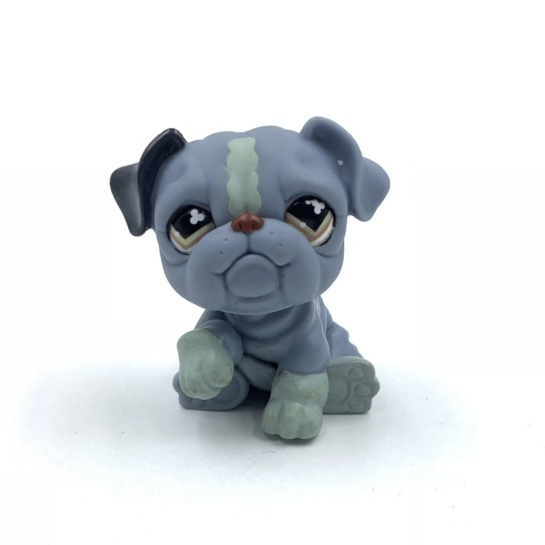 Old pet shop toys BULLDOG Dog #668 blue dog with yellow eyes old original model toy for kids Christmas gift | Игрушки и хобби
