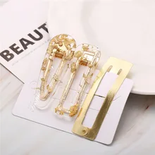 IF ME модные корейские золотые блестки акриловый зажим для волос набор для женщин Девушка заколка для волос шпилька украшения для волос аксессуары ювелирные изделия