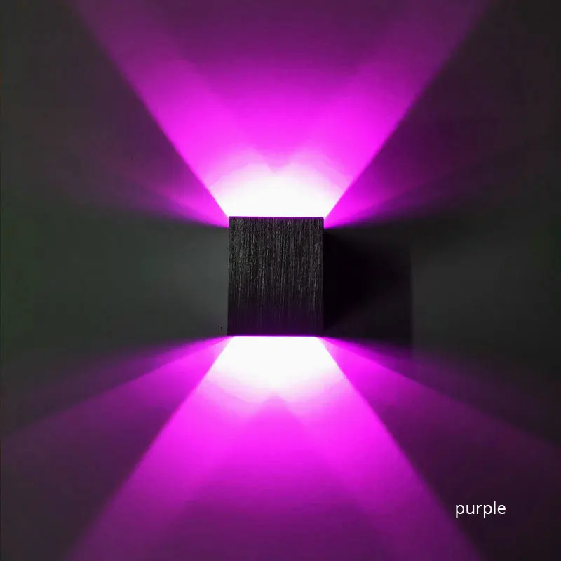 Фиолетовый Современный светодиодный настенный светильник RGB с пультом дистанционного управления, 3 Вт, настенный светильник для гостиной, переднего балкона, прихожей, коридора - Цвет абажура: Фиолетовый