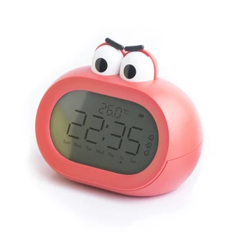 

Red Big Mouth Alarm Clock Multifunctional Student Children Snooze Battery Bedroom Cartoon Cute Pet Small Alarm Clock