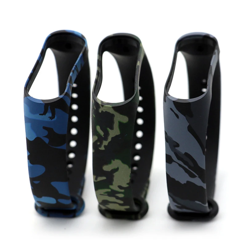 

3 Color For XIAOMI MI Band 3 4 Smart Silicon Camouflage Replacement Forest Smart Sport Wrist Band Bracelet Accessories