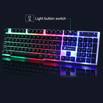 

New USB Wired 104 Key Keyboard Mouse Combo Set LED Backlight For Notebook Laptop Desktop Gaming PC Office Supplies Mice
