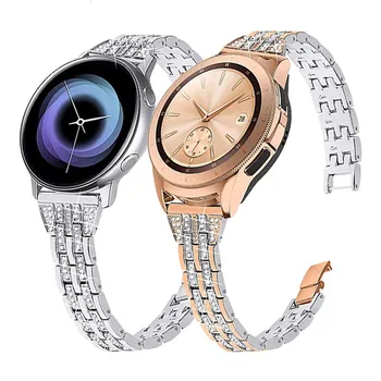 

Women Diamond Bracelet for Samsung Galaxy Watch 42mm/Active 2 44mm 40mm Band for Gear S2 Quick Release Strap Metal Wrist Belt