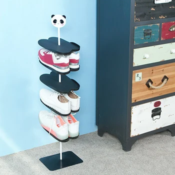 

6 Layers Cartoon Adult Shoe Rack Three-dimensional Shoes Received Frame Creative Free Standing Shoes Storage Shelf Organizer
