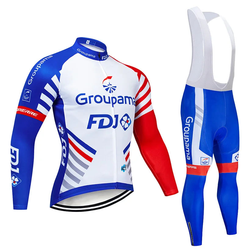 Pro equipo FDJ Джерси Ciclismo de Francia bicicleta Ropa hombres Ropa Ciclismo Invierno Polar térmica bicicleta Ropa de