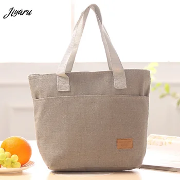 

Canvas Lunch Boxing Bag Portable Handbag Lunch Box Thermal Cooler Bag Picnic Tote Food Insulated Bento Bag for Food Storage