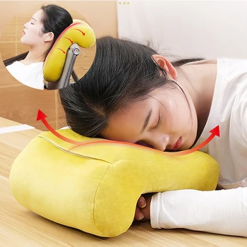 

Travel U-Shaped Desk Nap Pillow Plush Headrest Chin Support Cushions For Airplane Car Office Rest Neck Nap Pillows Accessories