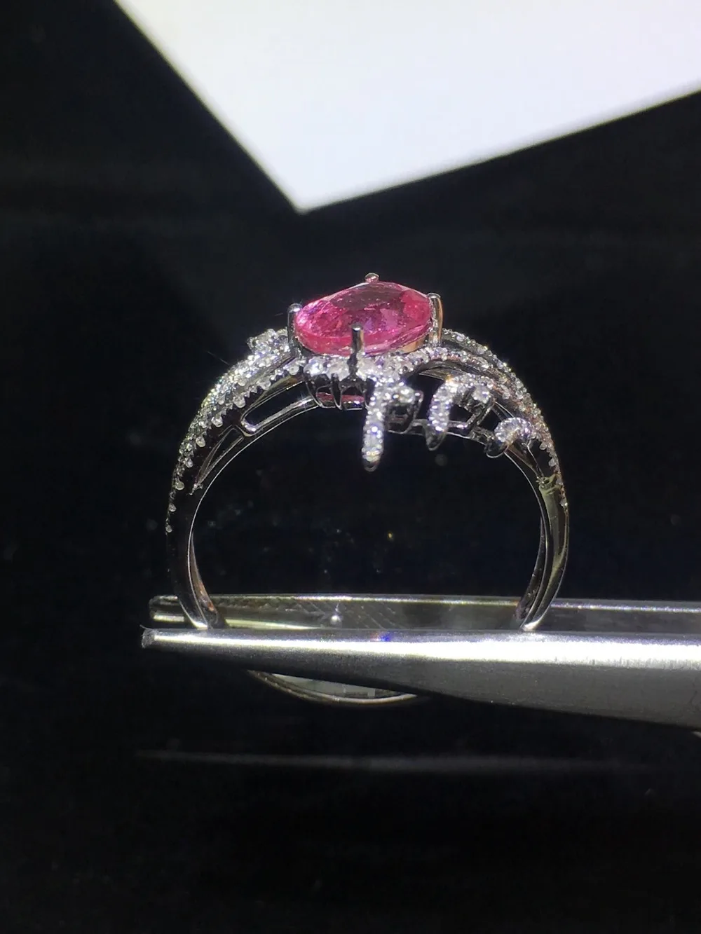 926 кольцо с розовым сапфиром Настоящее чистое 18 K природный розовый сапфир драгоценные камни 1.23ct бриллианты камень женское кольцо