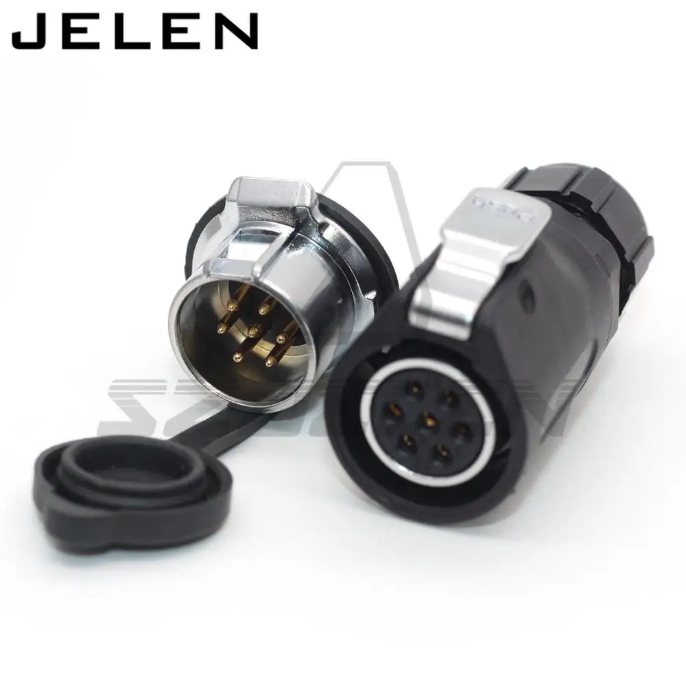 XHE20, 2/3/4/5/6/7/8/9/10/12 pin Waterproof connector, power cable connector socket male plug female panel mounting connector