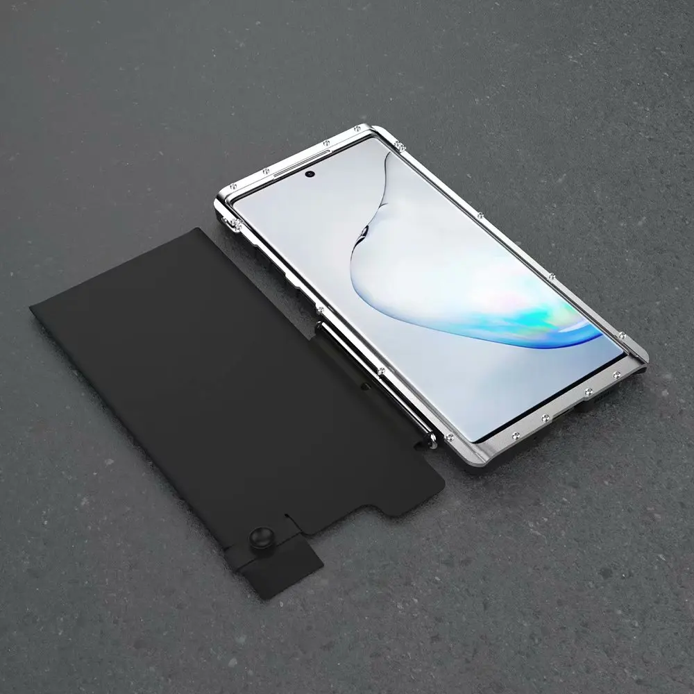 Для samsung Note 10/Note 10+ Plus 5G роскошный R-JUST Броня Король металлический алюминиевый бампер крышка из нержавеющей стали Жесткий ПК флип чехол Coque