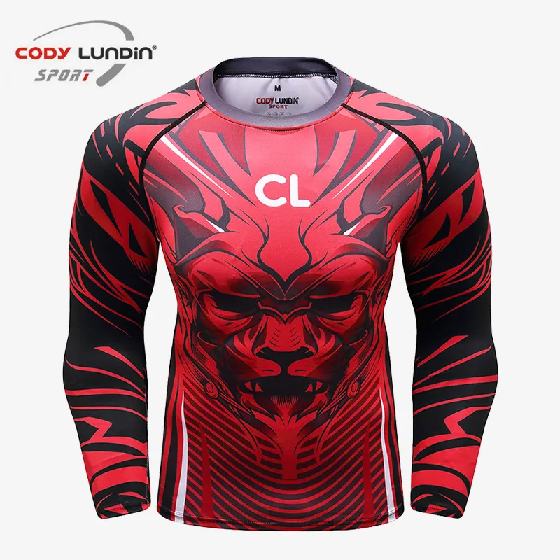 Najtaniej Bjj Gi Rashguard Jiu Jusit MMA koszulka męska z długim rękawem oddychająca Muay Thai koszule odzież MMA kompresja 3D koszulki bokserskie