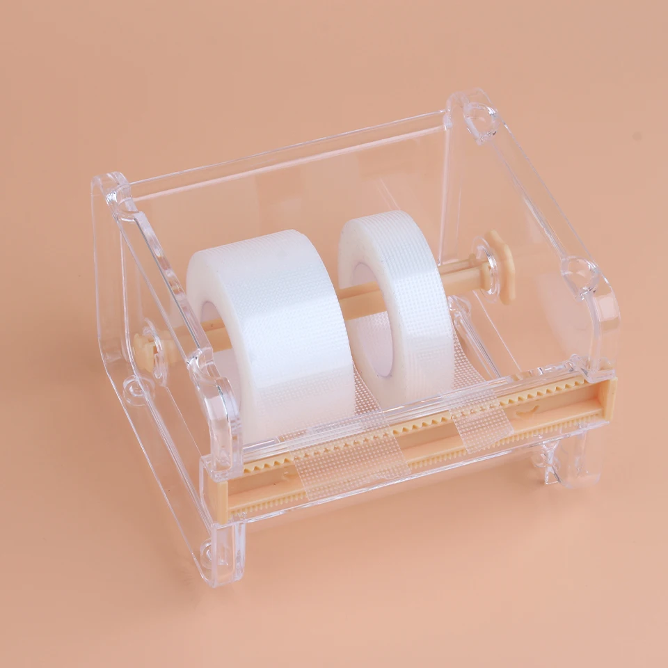Portable Transparent Acrylic Eyelash Tape Cutter Colorful Cutter PE Medical Tapes Adhesive Rotating Tape Holder Eyelash Tools