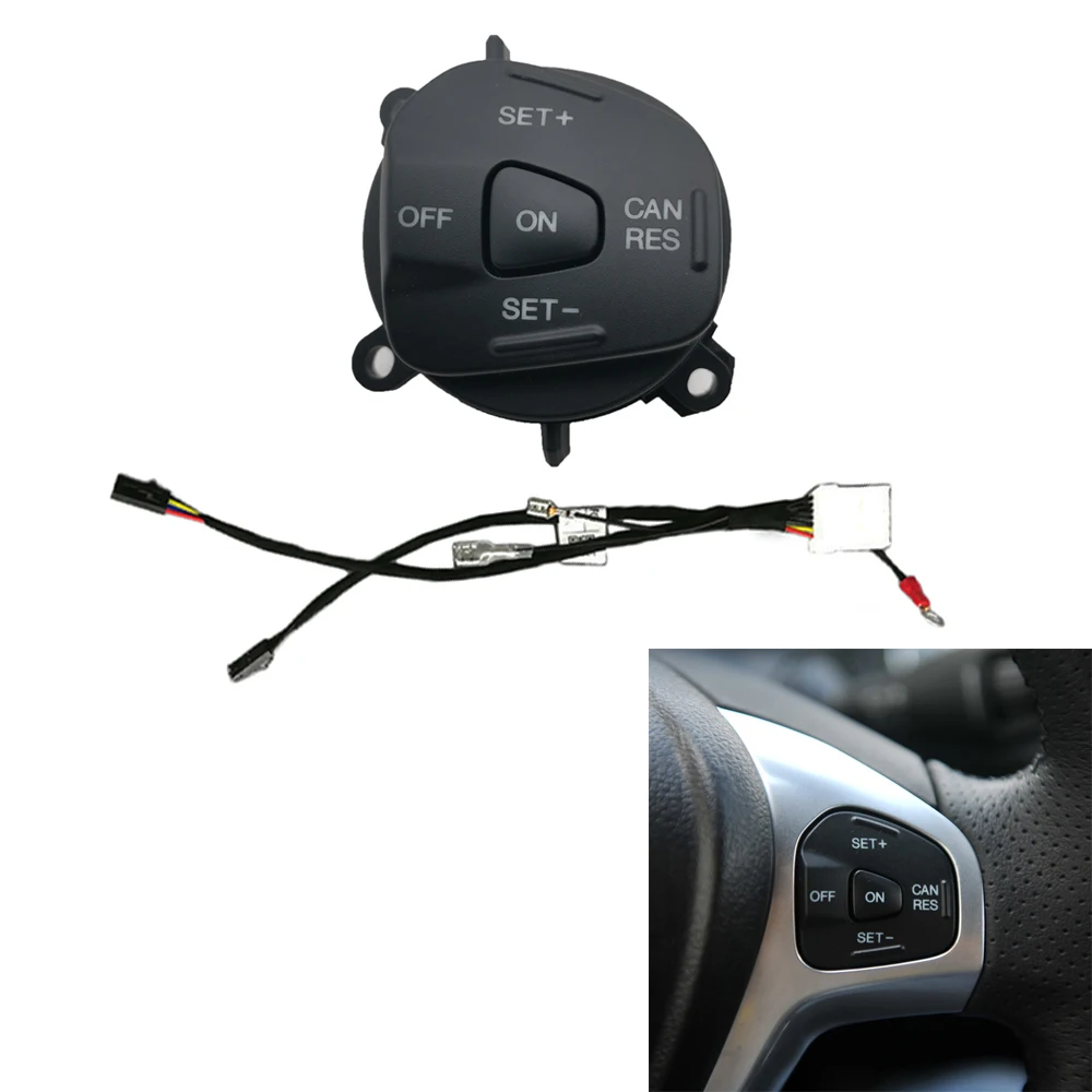 Blue/red Led Cruise Control Switch Steering Wheel Button With Wire For Ford Fiesta Mk7 Ecosport